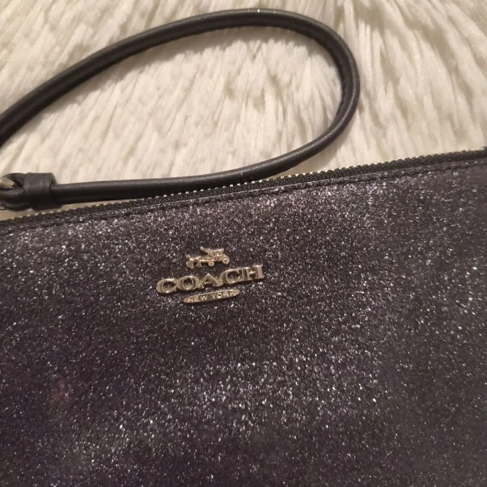 Coach Dark Gray Glitter Wristlet
